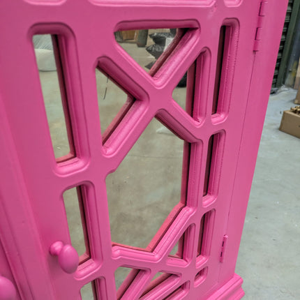 Hot Pink Mirrored Cabinet - The Pink Duchess - Ex Display