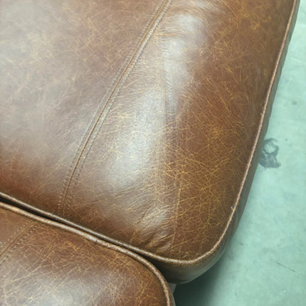 Charles 3 Seater Sofa in Cuba Tan Leather - Ex Display