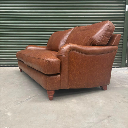 Charles 3 Seater Sofa in Cuba Tan Leather - Ex Display