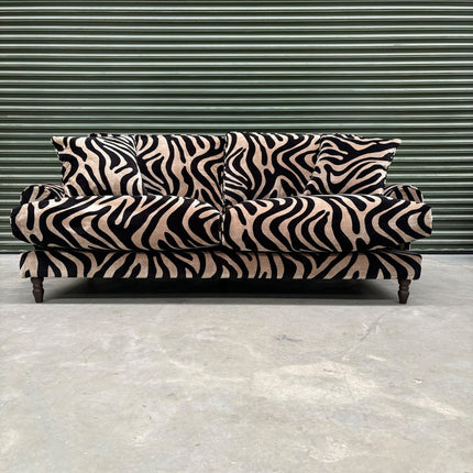 Dopamine 3 Seater Sofa in Zebra Cream Stripe - Ex Display