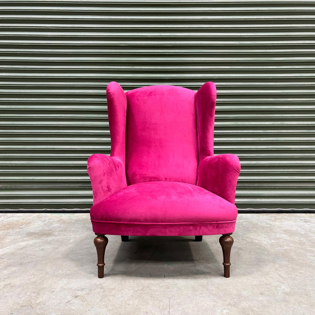 Winston Wingback in Plush Cerise Velvet- Ex Display