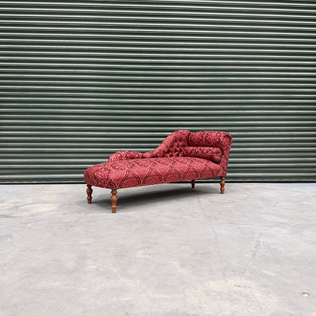 Selfridges Sofa Chaise in Red Patterned Fabric - Clearance