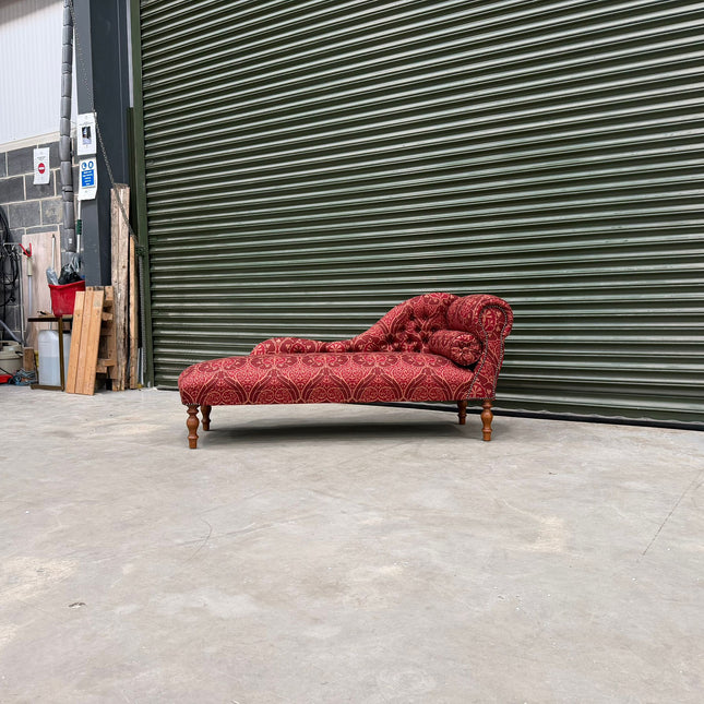 Selfridges Sofa Chaise in Red Patterned Fabric - Clearance