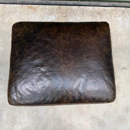 Benji in Leather Footstool / Chocolate Leather - Ex Display