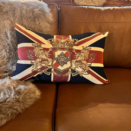 Cushion Union Jack Crest Bolster Feather Filled (65cm x 45cm)