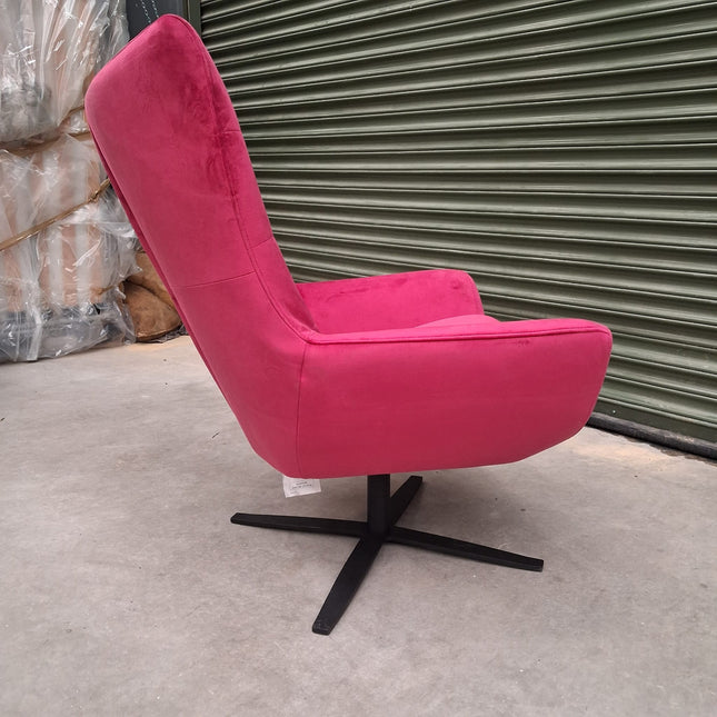 Austin Egg Chair in Plush Velvet (Cerise) - Ex Display