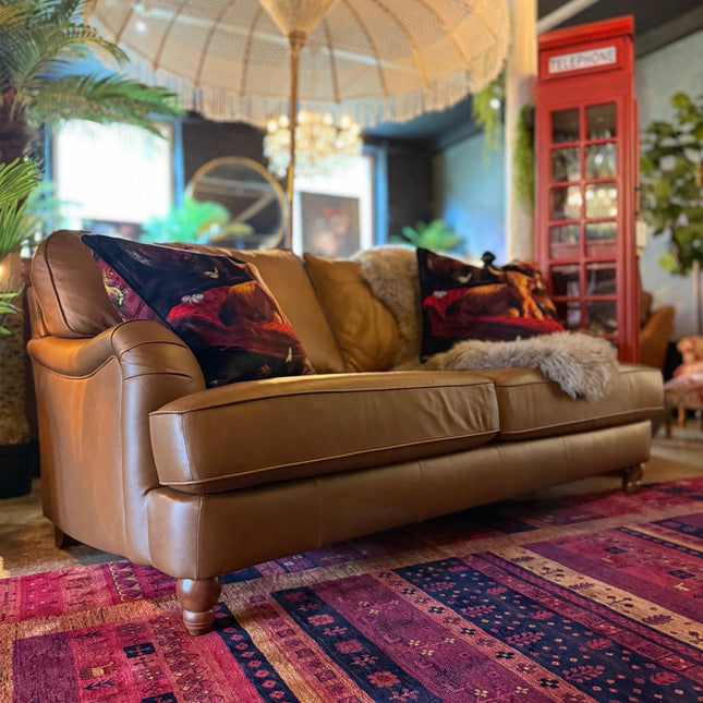 Charles in Cognac Leather 3 Seater - Ex Display