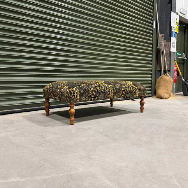 Selfridges Deluxe Footstool in Celestial Gilded Velvet - Ex Display