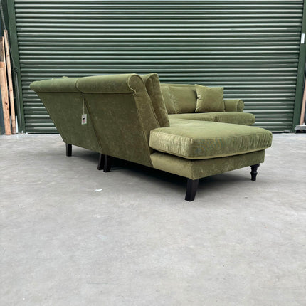 Hartington Left Hand Facing Chaise in Richmond Leaf Velvet- Ex Display
