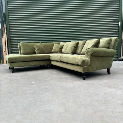 Hartington Left Hand Facing Chaise in Richmond Leaf Velvet- Ex Display