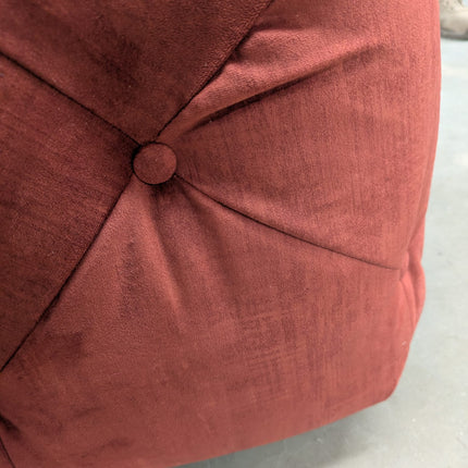 Chessington Half Cube Footstool in Duke Sunset Velvet- Ex Display