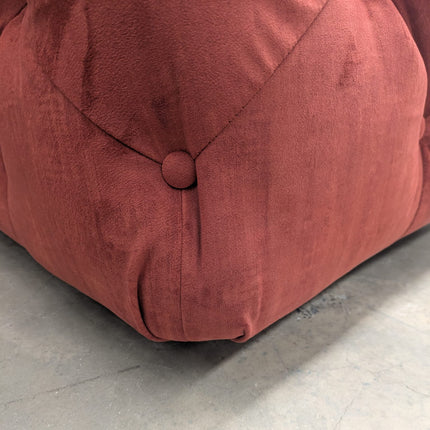 Chessington Half Cube Footstool in Duke Sunset Velvet- Ex Display