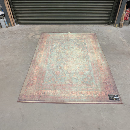 Large Rug Distressed Moss Green - Ex Display