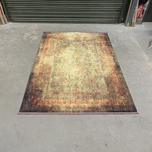 Large Rug Distressed Moss Green - Ex Display