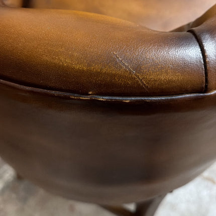 Highland Curved Chesterfield Bar Stool in Leather - Factory Seconds