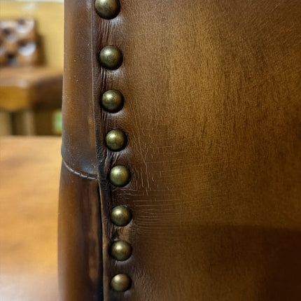 Highland Curved Chesterfield Bar Stool in Leather - Factory Seconds