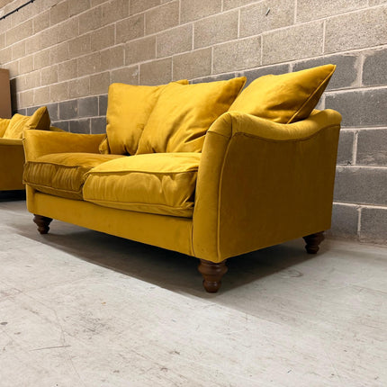Bugsby 2 Seater Sofa in Plush Mustard Velvet - Ex Display