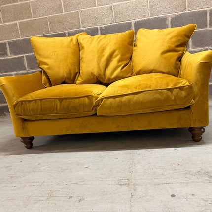 Bugsby 2 Seater Sofa in Plush Mustard Velvet - Ex Display