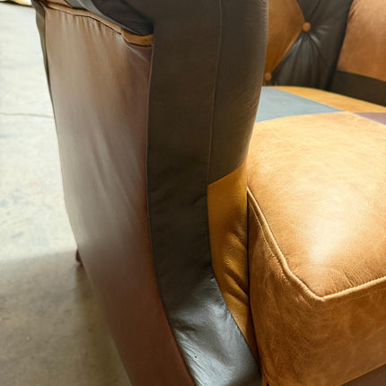 Chesterfield Wing Back in Patchwork Leather - Factory Seconds