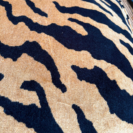 Dopamine Footstool in Zebra Gold Velvet- Ex Display