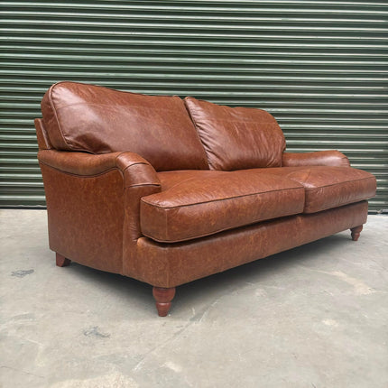 Charles 3 Seater Sofa in Cuba Tan Leather - Ex Display