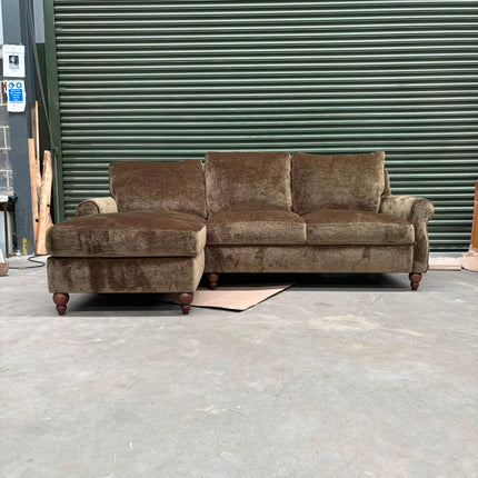 Benji Left Hand Facing Chaise in Derwent Olive Velvet- Clearance