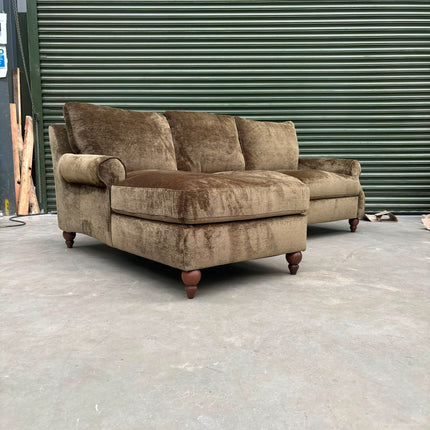 Benji Left Hand Facing Chaise in Derwent Olive Velvet- Clearance