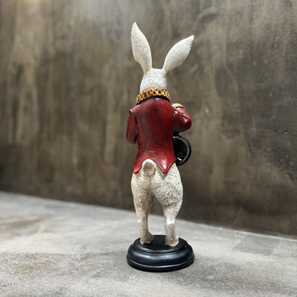 White Rabbit Standing Figure - Red