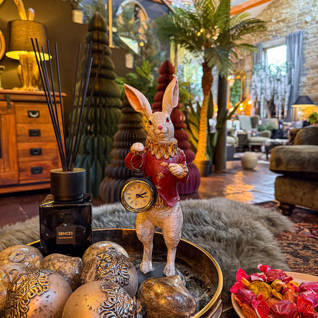 White Rabbit Standing Figure - Red