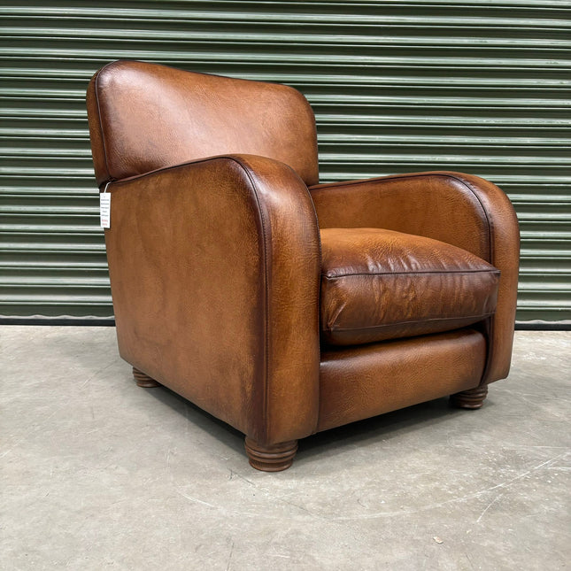 Wilbur Armchair in Hand Antiqued Leather - Clearance