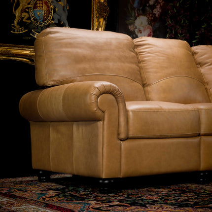 William 3 Seater Recliner Sofa in Aniline Brown Leather