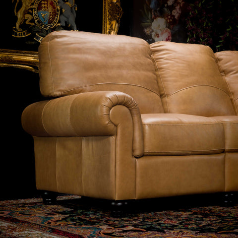 William 3 Seater Recliner Sofa in Aniline Brown Leather