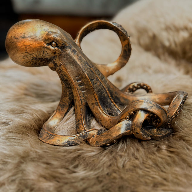 Wine Bottle Holder Octopus Antique Bronze