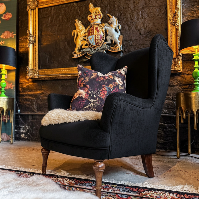 Winston Wingback Accent Chair in Plush Velvet - New