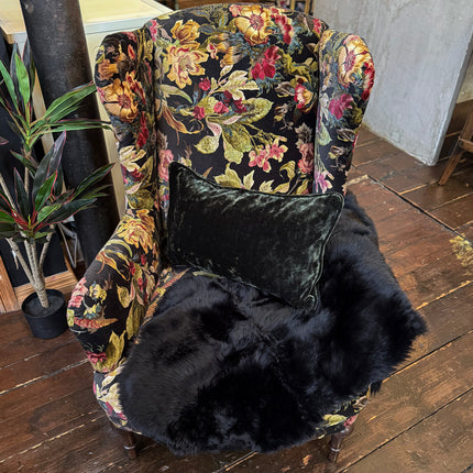 Winston Wingback Accent Chair in Hepworth Midnight Floral