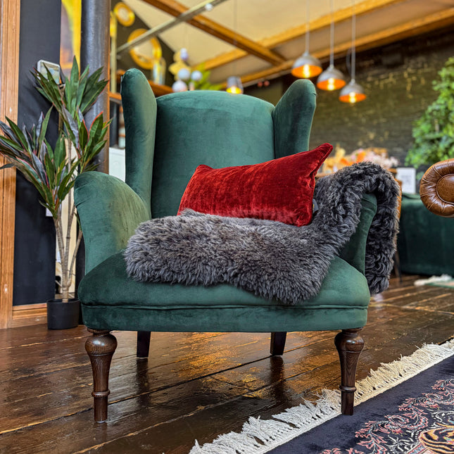 Winston Wingback Accent Chair in Plush Velvet