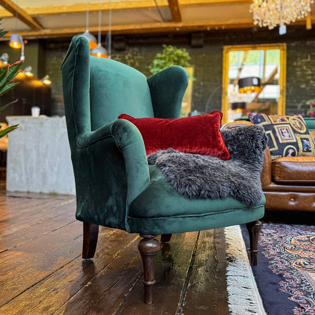 Winston Wingback Accent Chair in Plush Velvet