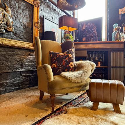 Winston Wingback Accent Chair in Plush Velvet - New