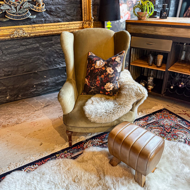 Winston Wingback Accent Chair in Plush Velvet