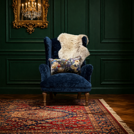 Winston Wingback Accent Chair in Sunshine Velvet - New