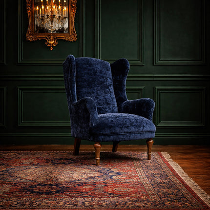 Winston Wingback Accent Chair in Sunshine Velvet - New