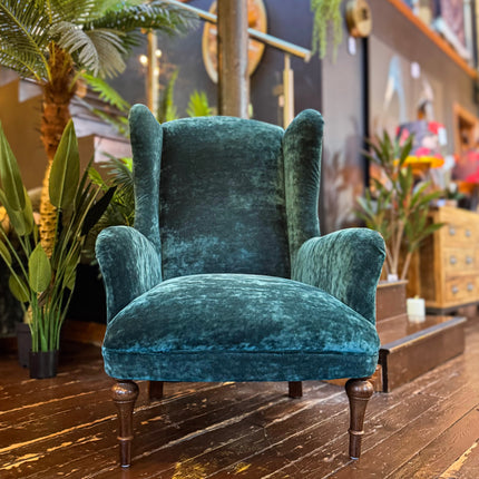 Winston Wingback Accent Chair in Sunshine Velvet - New