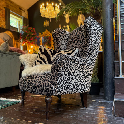 Winston Wingback in Animal Velvet- New