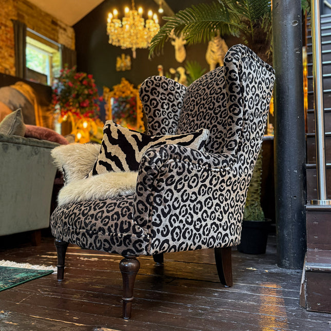 Winston Wingback in Animal Velvet- New