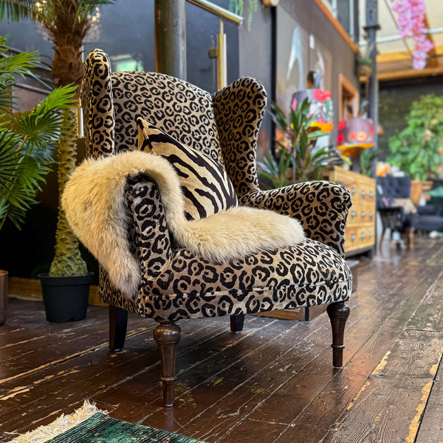 Winston Wingback in Animal Velvet- New