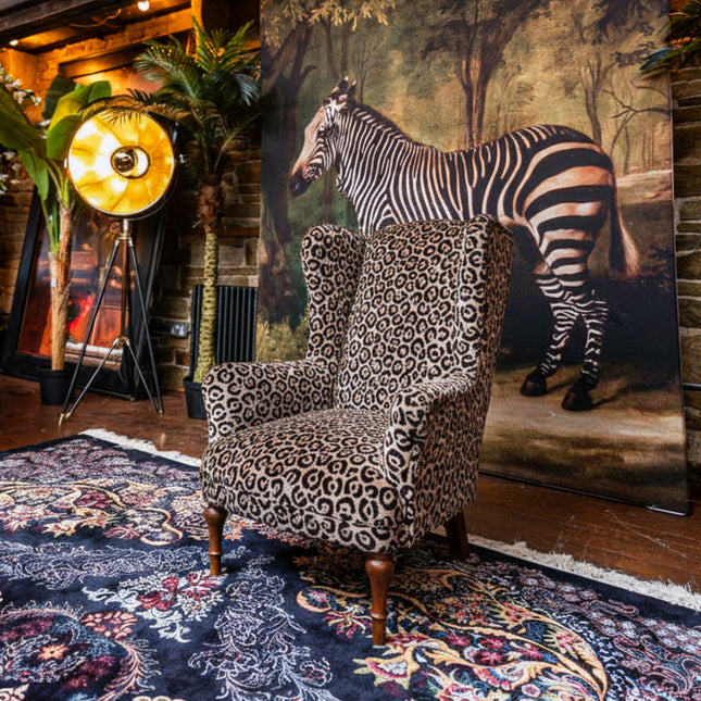 Winston Wingback in Animal Velvet- New