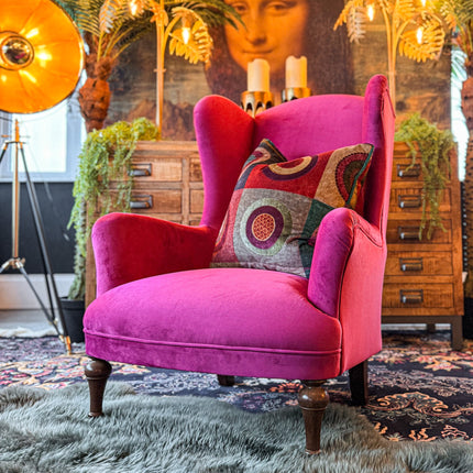 Winston Wingback Accent Chair in Plush Velvet - New