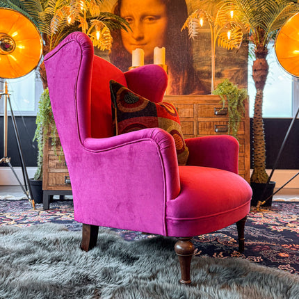 Winston Wingback Accent Chair in Plush Velvet - New