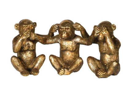 Gold 'No Evil' Monkey Ornaments