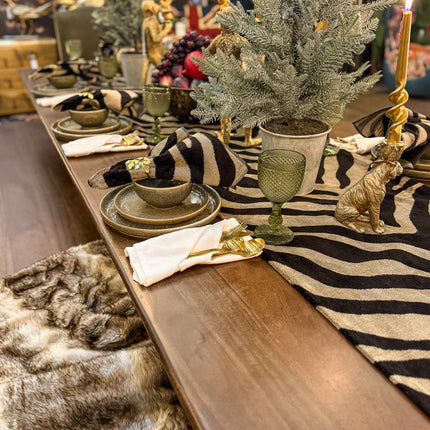 Zebra Cream Table Runner and Napkin Set